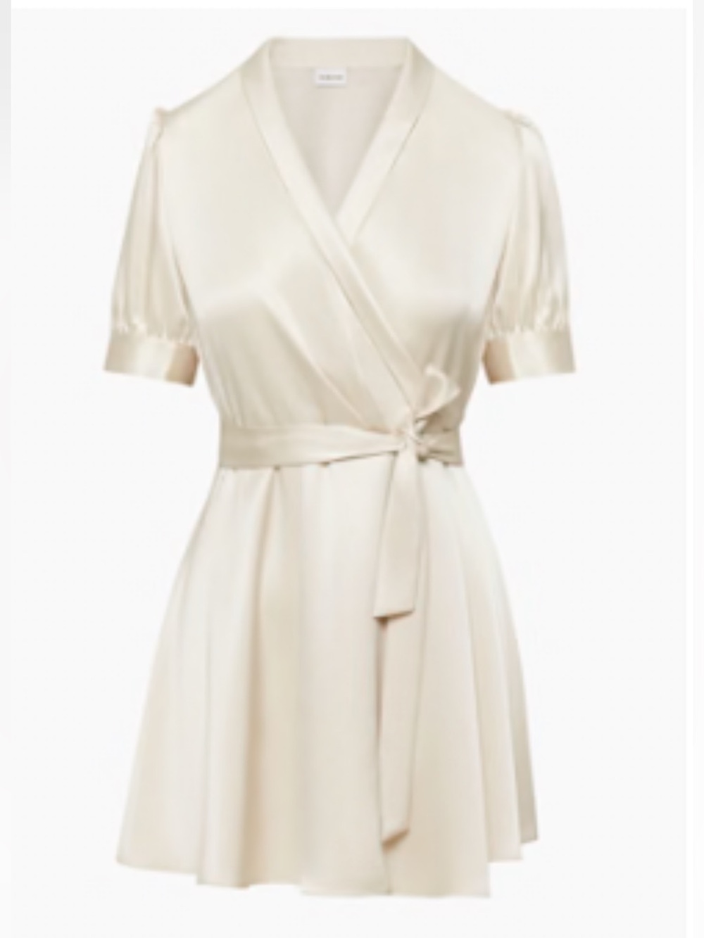 Aritzia - Babaton Ivory Wrap Midi Dress with Tie Waist